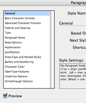 Style Option Settings